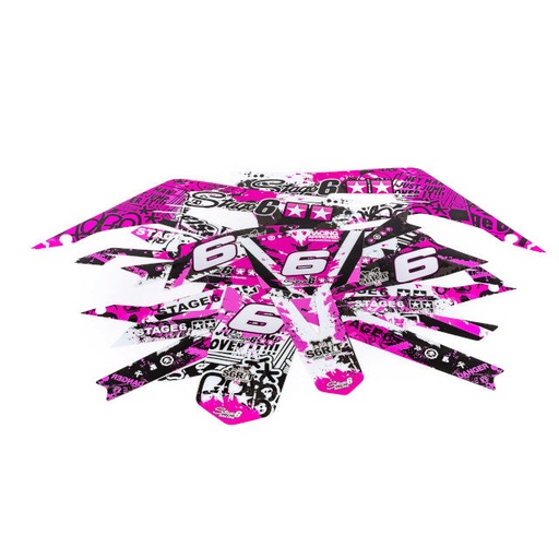 [S6-059201/PK] Kit adhesivos Derbi Senda X-Treme >2018 Stage6 - Rosa/Negro