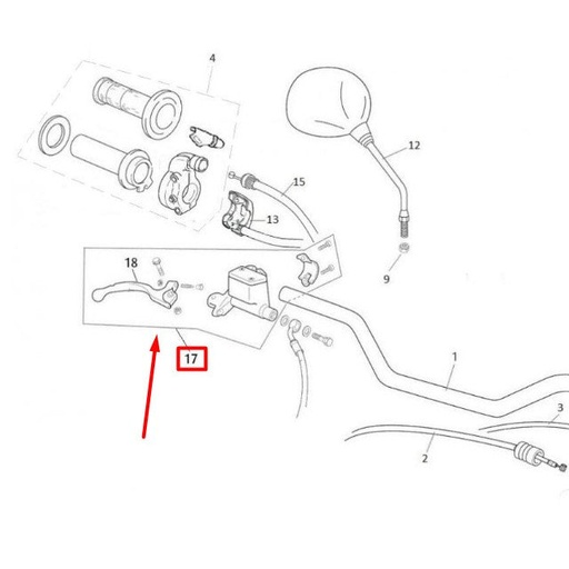 [0/000.820.0325] Bomba de freno delantera completa Rieju Marathon / MRT 125