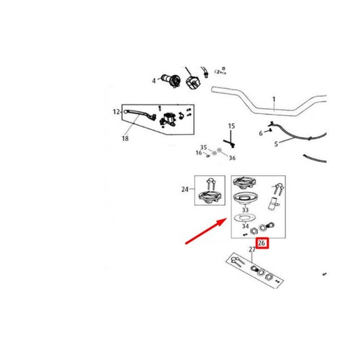 [0/000.920.4000] Cerradura completa Rieju Century / Tango 125