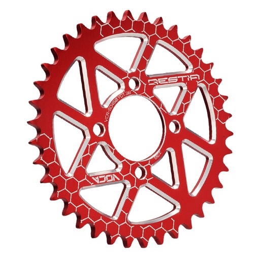 [VCR-SD450.YDT.38/RE] Corona Yamaha DT 50 Portugal Z-38 420 Aluminio CNC VOCA - rojo