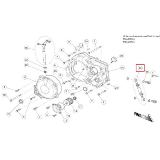 [86406] Latiguillo precinto aceite motor Daytona Anima