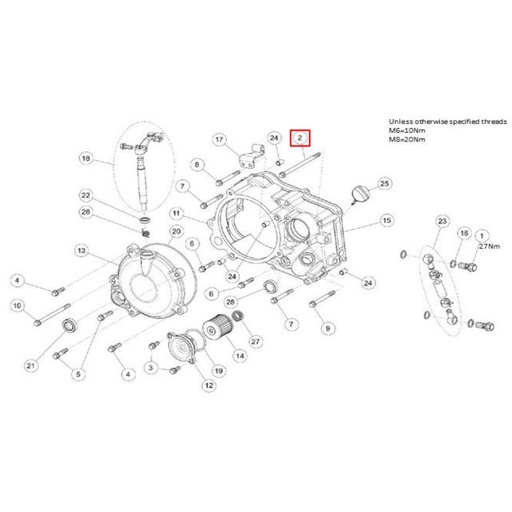 [88862] Tornillo M6x115 motor Daytona Anima