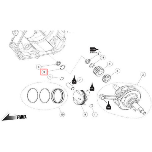 [86462] Clip seeger RTWN22 motor Daytona Anima
