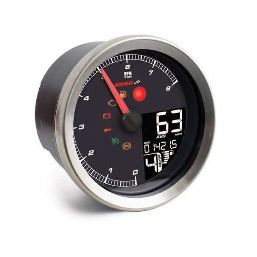 [BA051200] Marcador multifunción Harley XL-883 y XL-1200 04-13 / Dyna 04-11 Bisel HD-01-04 Koso - cromado