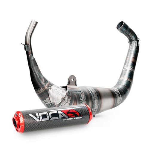 [VCR-RD30193.01.CARE] Escape Aprilia RS >2006 Derbi GPR >2004 Carbon Racing 80cc VOCA salida bajo culín - silenciador cazoleta roja