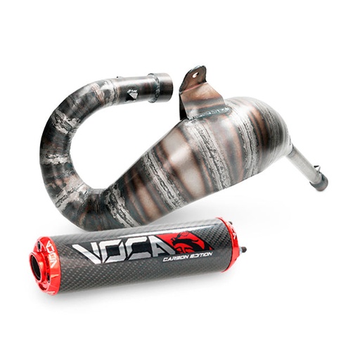 [VCR-RD37183.CC.CARE] Escape Rieju MRX/SMX Cross Carbon 80/90cc VOCA Racing - silenciador cazoleta roja