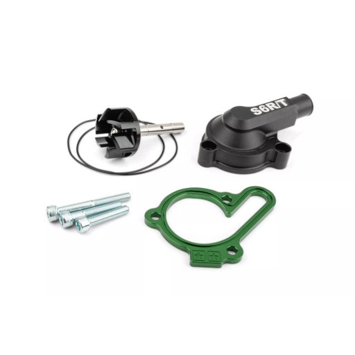 [S6-SSP593WP/GR] Bomba de agua large flow con tapa Derbi Euro3 / 4 Stage6 - verde