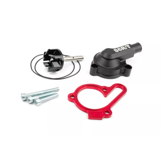 [S6-SSP593WP/RE] Bomba de agua large flow con tapa Derbi Euro3 / 4 Stage6 - rojo