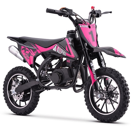 [AP100PB50.KX.1010.PI] Minimoto KX 50cc AC 2.5cv AllPro - rosa flúor