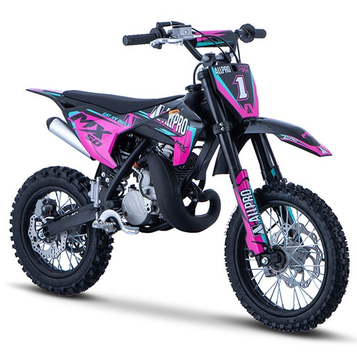 [AP100PB50.MX.1412.PI] Pitbike infantil Minicross 50cc MX 2T AC llanta 14/12 AllPro - rosa