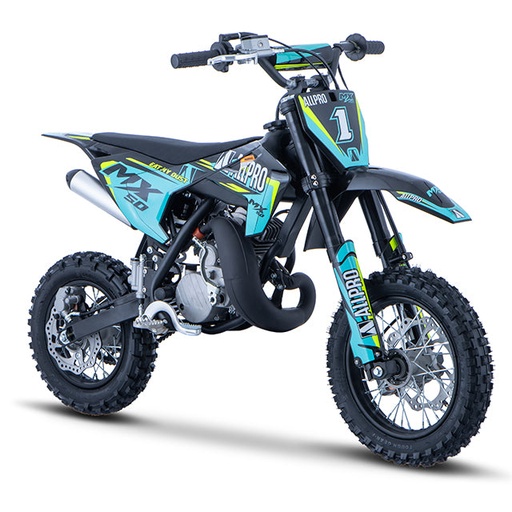 [AP100PB50.MX.1210.YE] Pitbike infantil Minicross 50cc MX 2T AC llanta 12/10 Allpro - Azul