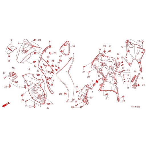 [AP55BP12.574.14] Frontal inferior Honda SH 125 17-19 AllPro - cromado