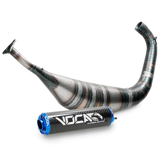 [VCR-RD30192.01.CABL] Escape Derbi Senda Carbon Racing 70/80cc VOCA - silenciador cazoleta azul