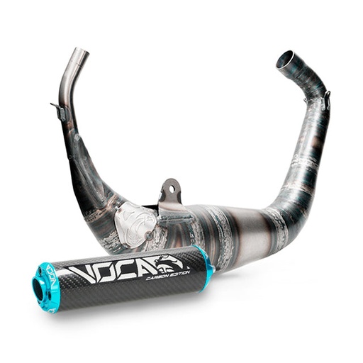 [VCR-RD30193.01.CACY] Escape Aprilia RS >2006 Derbi GPR >2004 Carbon Racing 80cc VOCA salida bajo culín - silenciador cazoleta azul cyan