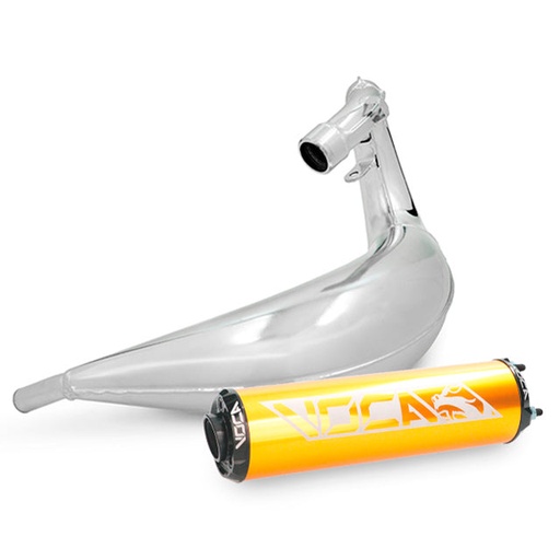 [VCR-RD38192/GOBK] Escape Derbi Senda/DRD / Aprilia RX/SX VOCA Cross Chromed 50/70cc (CE) - Silenciador oro