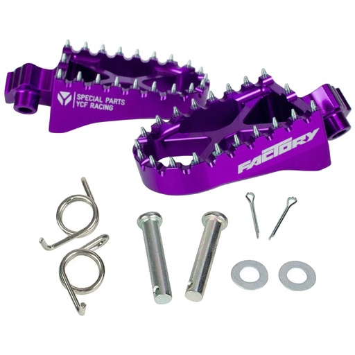 [RPALU-PU] Estriberas aluminio CNC Pitbike YCF Factory - violeta