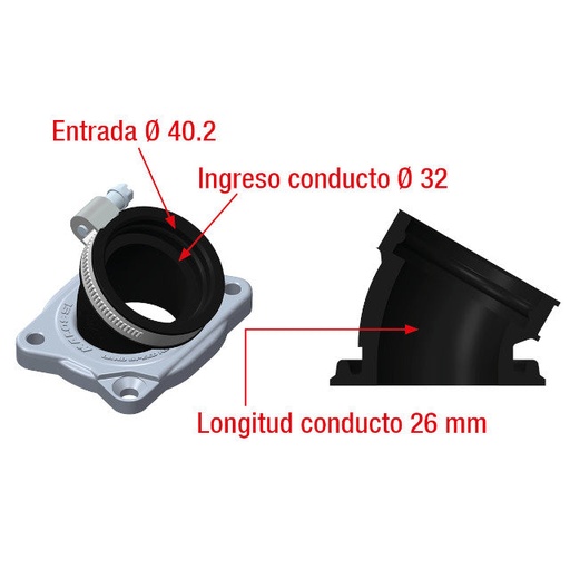 [2019979] Tobera de admisión Minarelli AM6 d.40mm 360º Malossi