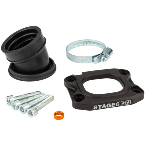 [S6-3318836/BK] Tobera de admisión Derbi / Minarelli AM6 d.30-34mm 360º Stage 6 - negro