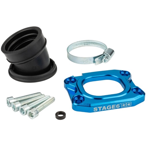 [S6-3318836/BL] Tobera de admisión Derbi / Minarelli AM6 d.40mm 360º Stage 6 - azul
