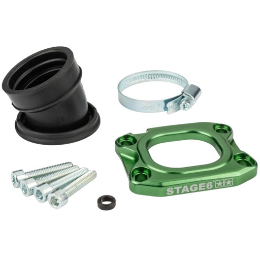 [S6-3318836/GR] Tobera de admisión Derbi / Minarelli AM6 d.40mm 360º Stage 6 - verde