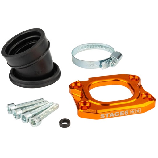 [S6-3318836/OR] Tobera de admisión Derbi / Minarelli AM6 d.40mm 360º Stage 6 - naranja