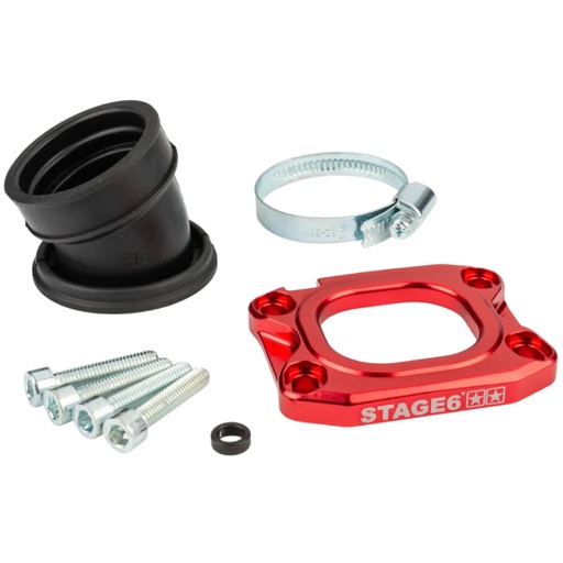 [S6-3318836/RE] Tobera de admisión Derbi / Minarelli AM6 d.40mm 360º Stage 6 - rojo
