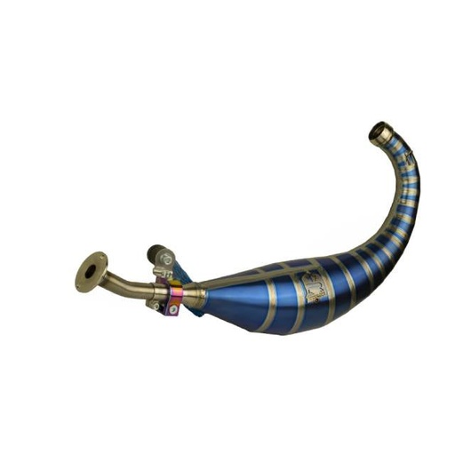 [KR759F-124] Bufanda de escape titanio azul KRM Derbi 100-115cc
