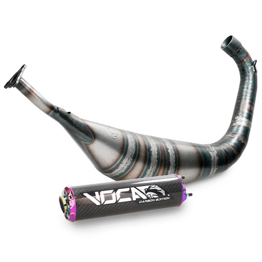 [VCR-RD30192.01.CATI] Escape Derbi Senda Carbon Racing 70/80cc VOCA - silenciador cazoleta neocromado