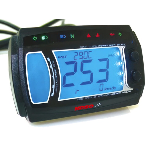 [BB017B60] Marcador completo Koso ATV XR-SRN Rpm, Temp, Cuenta horas, 2t/4t iluminado azul