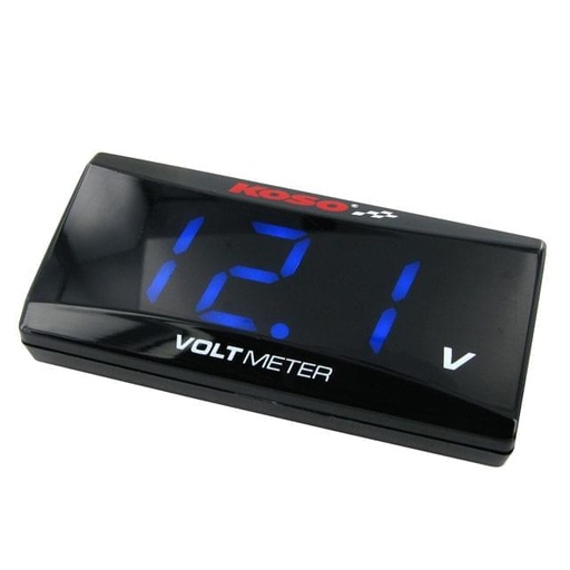 [BA024B00] VOLTImetro Koso, SUPER SLIM (DC 8.0~18.0 V),  56.4 x 27 x 11mm, iluminado azul