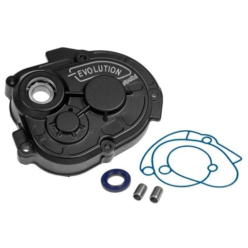 [170.0299] Tapa de transmisión Polini, con cojinetes, fundido en aluminio, junta tórica + retén, PIAGGIO d.16