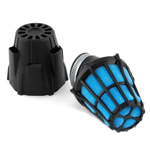 [203.0091] Filtro de potencia Polini, carcasa de plástico, corto/grande, curvado 30°, d=37mm