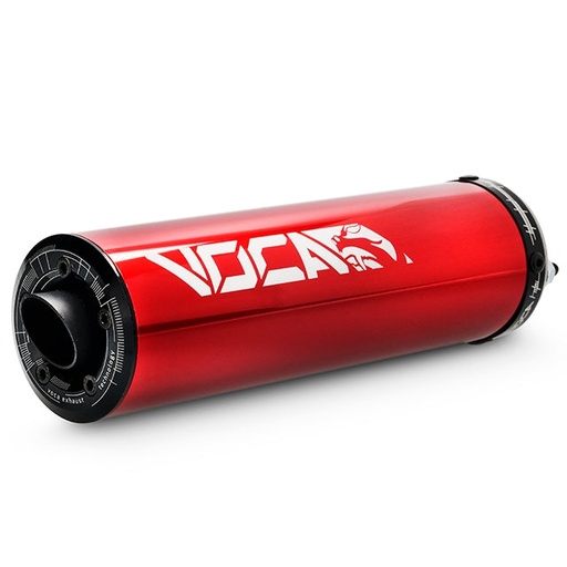 [VCR-RD30200.01/RE] Silenciador VOCA Racing Red-Alu, adapt a SCR, Mk ProRace, MK SP, Barikit BRK, rojo/anodizado
