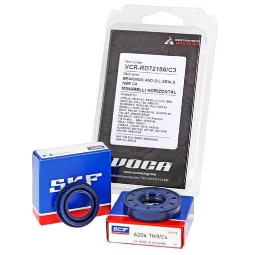 [VCR-RD72166/C4] Cojinetes y retenes VOCA C4 NBR, Minarelli horizontal / vertical