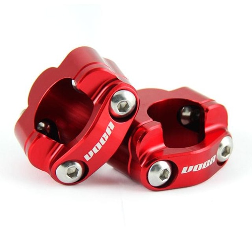 [VCR-SD960/RE] Torretas VOCA HB28, acople manillar 22-28, mecanizado CNC, 2 und. Rojo