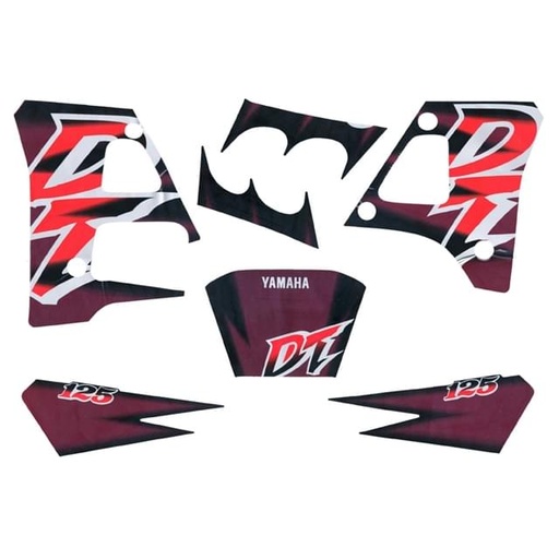 [YAM021] Kit pegatinas Yamaha DT 125 R rojo burdeos