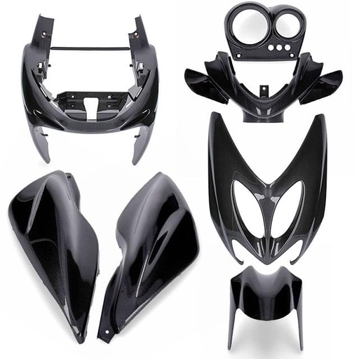[AP55BP10.900.SS.CA] Kit de carenados Yamaha Aerox / MBK Nitro 7 piezas estilo carbono AllPro
