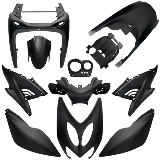 [AP55BP10.900.BM] Carenados Yamaha Aerox / MBK Nitro hasta 2013 11 piezas AllPro negro mate