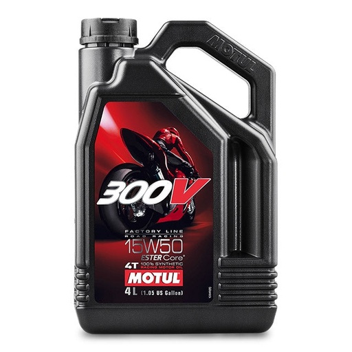 [104129] Aceite motor 4T 15W50 4L Motul 300V Factory Line Road