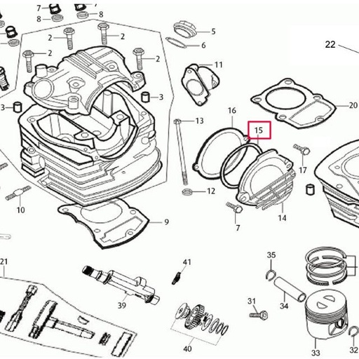 [0/250.001.0015] Anillo torico Rieju Tango 250cc 4T