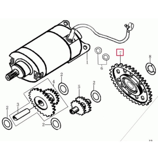 [0/227.011.0007] Corona arranque Rieju Marathon 125cc / Tango 125cc