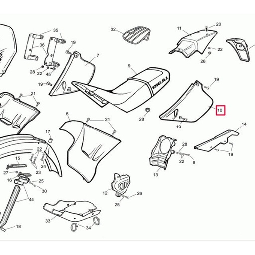 [0/000.570.2430] Tapa radiador izquierda Rieju RR 50 2000 - Verde