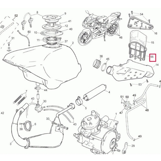 [0/000.980.6104] Rejilla filtro de aire Rieju RS2 Matrix / Nacked 50-125 