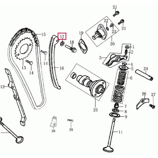 [0/227.002.0017] Arandela 8,5x1,5x14 goma tensor de distribución Rieju Marathon / Tango 125