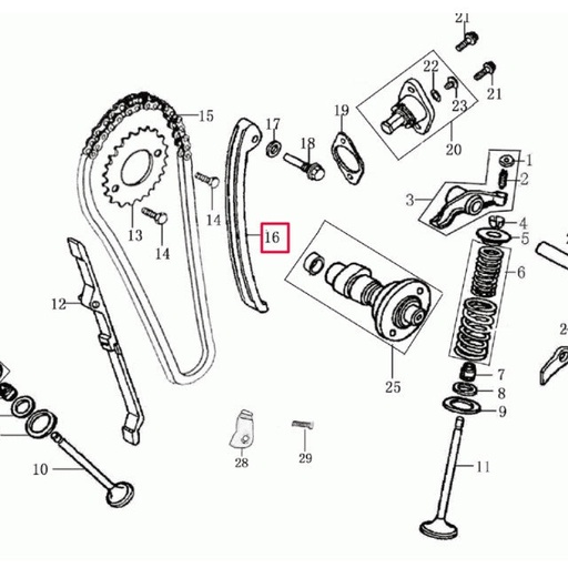 [0/227.002.0016] Patín cadena de distribución Rieju Marathon / Tango 125
