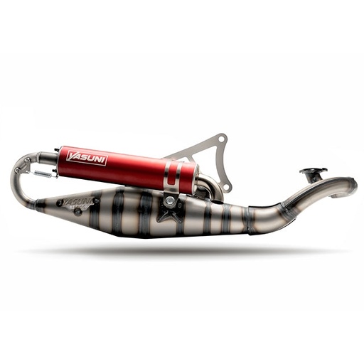 [TUB317-1R] Escape Minarelli horizontal Scooter Yasuni Carrera 10 - silenciador Rojo fortuna