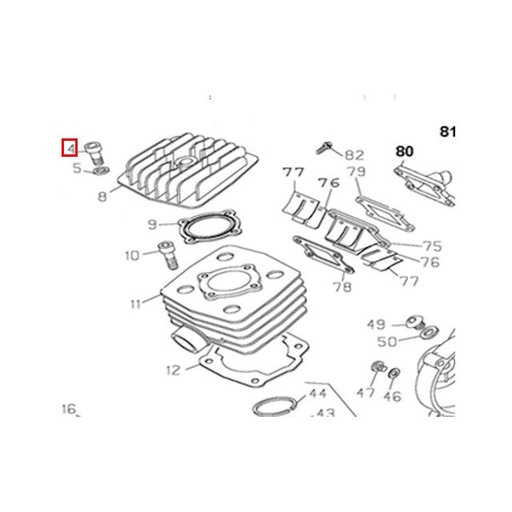[AP100PB50.004] Espárrago culata cilindro 6X30 AllPro MX 50