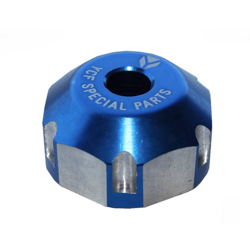[ECD-BL] Tuerca dirección CNC M22 Pitbike YCF - Azul