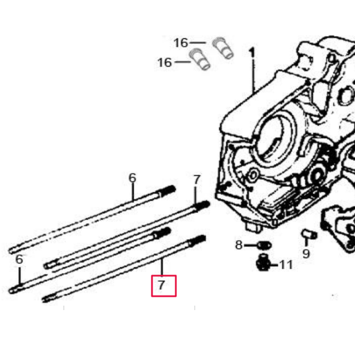 [204M002] Espárrago cilindro tipo B Pitbike motor 125P YX