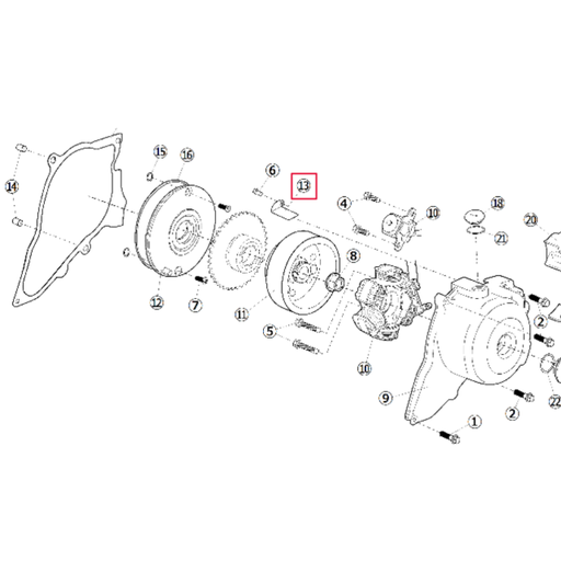 [88874] Pletina fijación 190 arranque elec. motor Daytona Anima